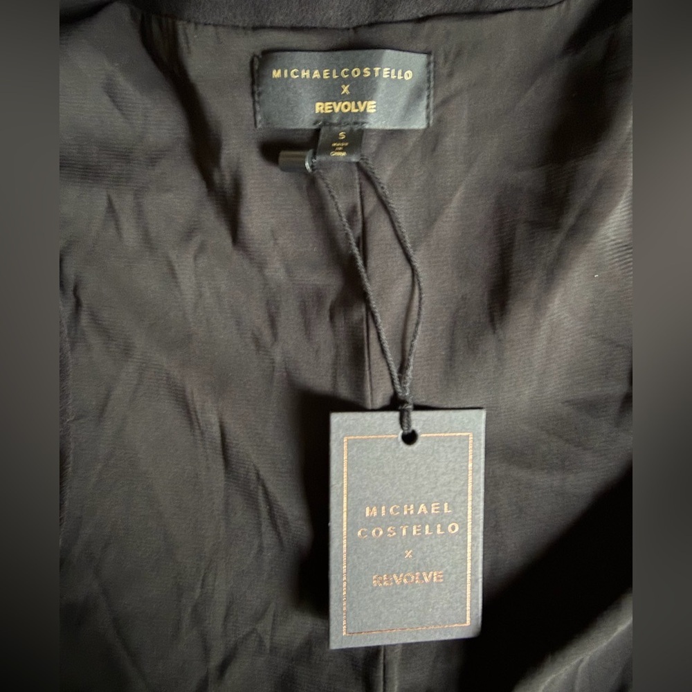Michael Costello x Revolve Black Long Sleeve Tie Waist Blazer Wrap Size Small - Picture 8 of 9
